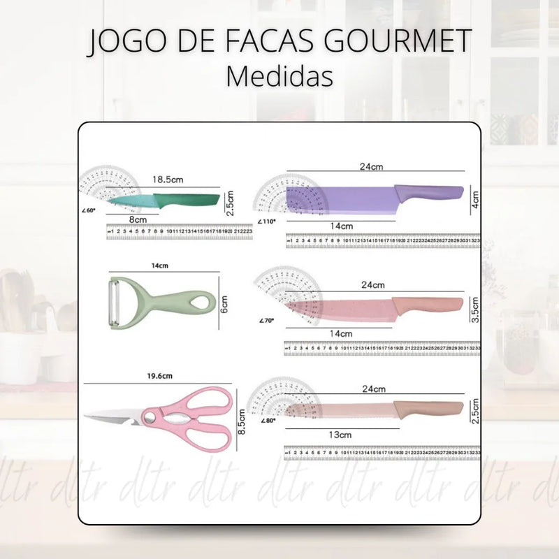 Conjunto Kit 6 Peças para Churrasco e Cozinha Kitchen